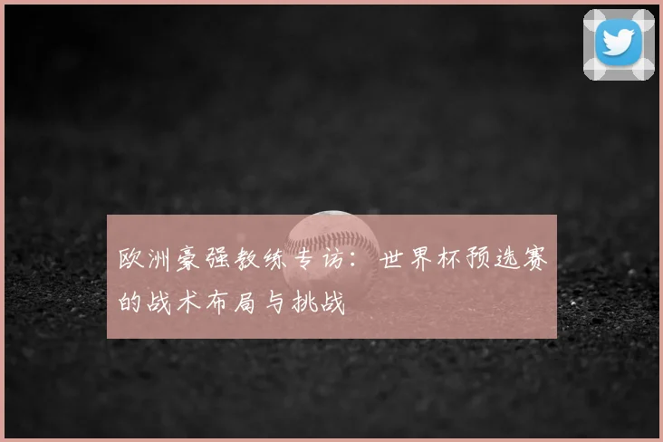 欧洲豪强教练专访：世界杯预选赛的战术布局与挑战
